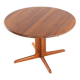 Round 2x extendable Danish Design teak dining table 'Krageris'