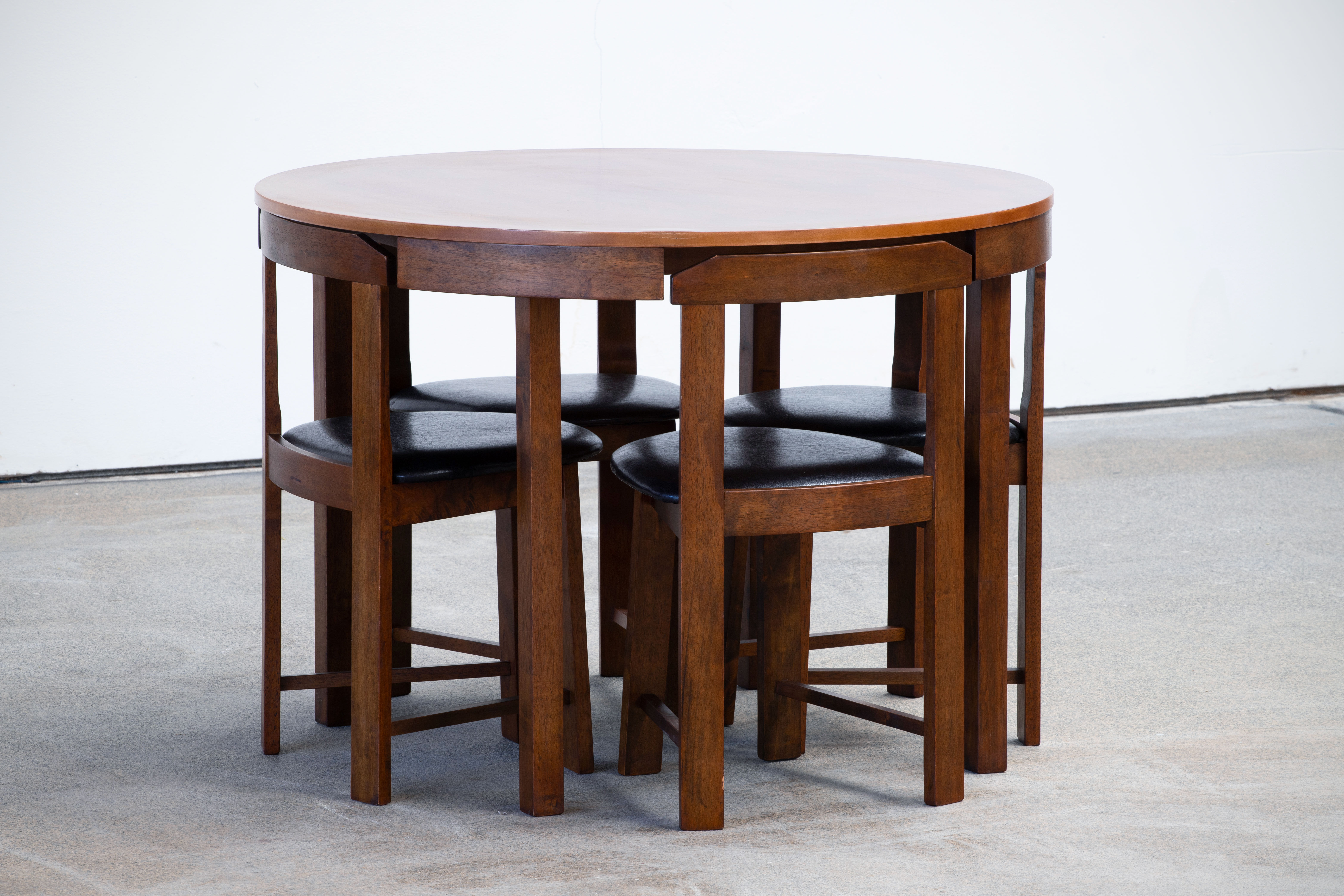 Table set and built-in chairs (x4) Vintage Scandinavian 1960