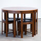 Table set and built-in chairs (x4) Vintage Scandinavian 1960