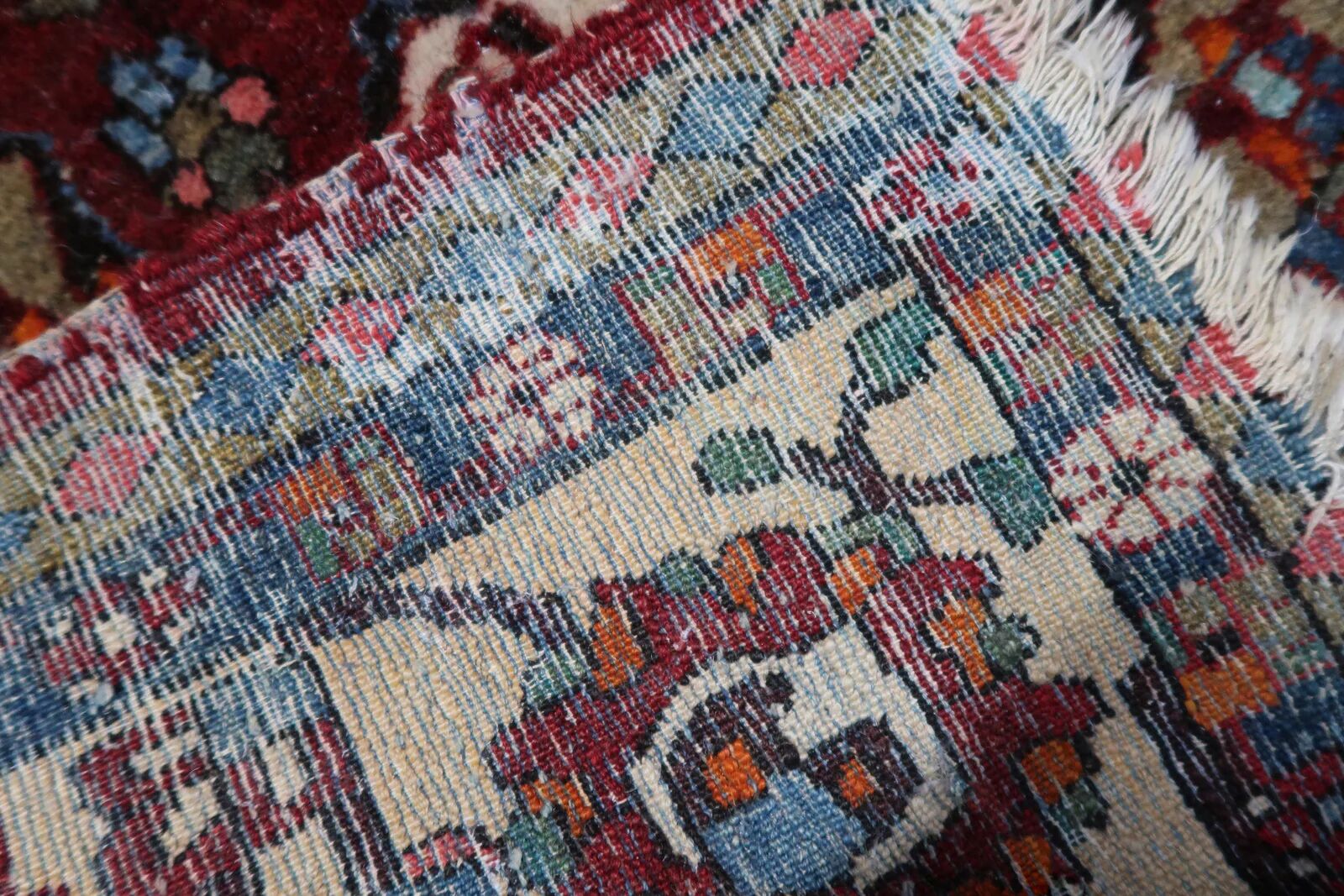 Handmade vintage Persian style Mahal rug 142cm x 204cm 1950s