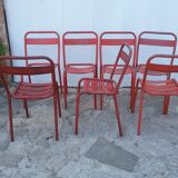 Set of 7 chairs and 1 table Tolix