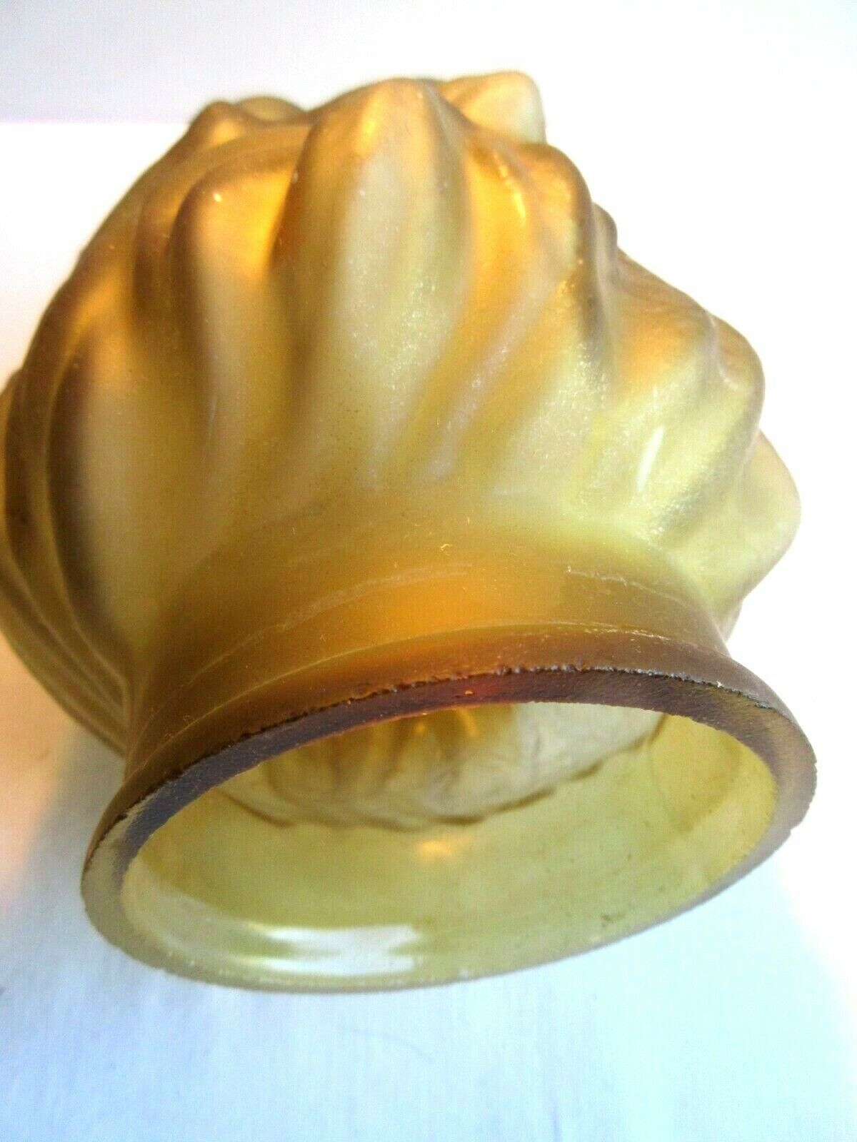 Tulip frosted amber glass, volute flame for lamp, torch H 20 cm and 8 cm