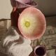 Vintage pink and mauve floral slip tea set - 8 pieces - Cottage core