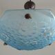 French Art Deco Degué Ice Blue Hexagonal Glass Pendant Ceiling Light
