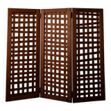 Vintage wooden room divider 3-part room screen in pine