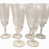 6 chiseled glass champagne flutes