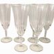 6 chiseled glass champagne flutes