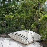 Handmade pouf cover - Size L - Handwoven from recycled cotton