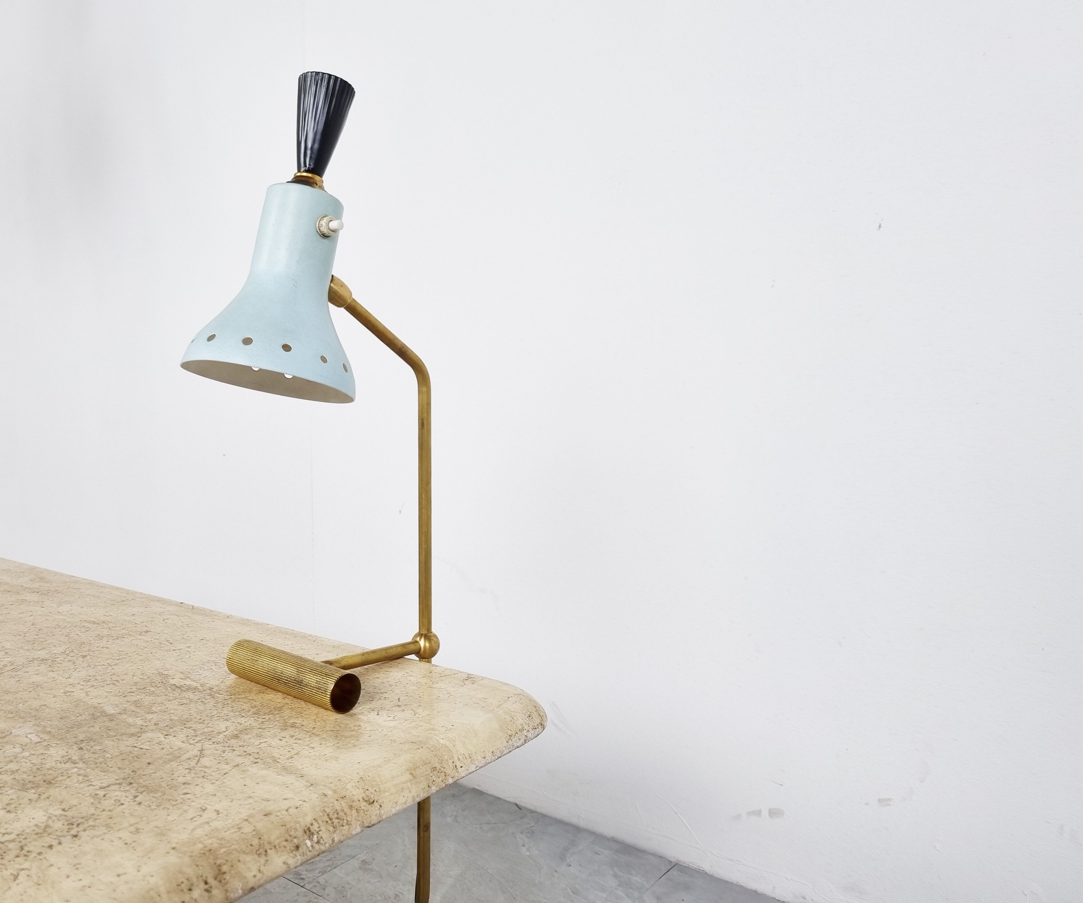 Vintage italian diabolo counter balancing table lamp, 1960s