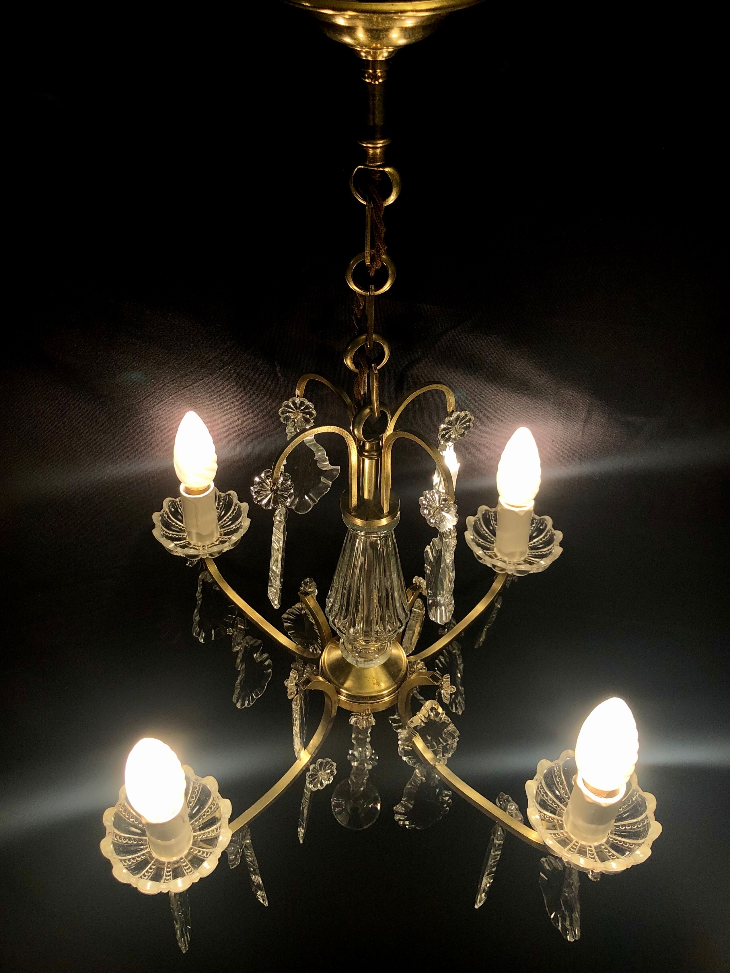 Lustre 4 lights bronze and crystal