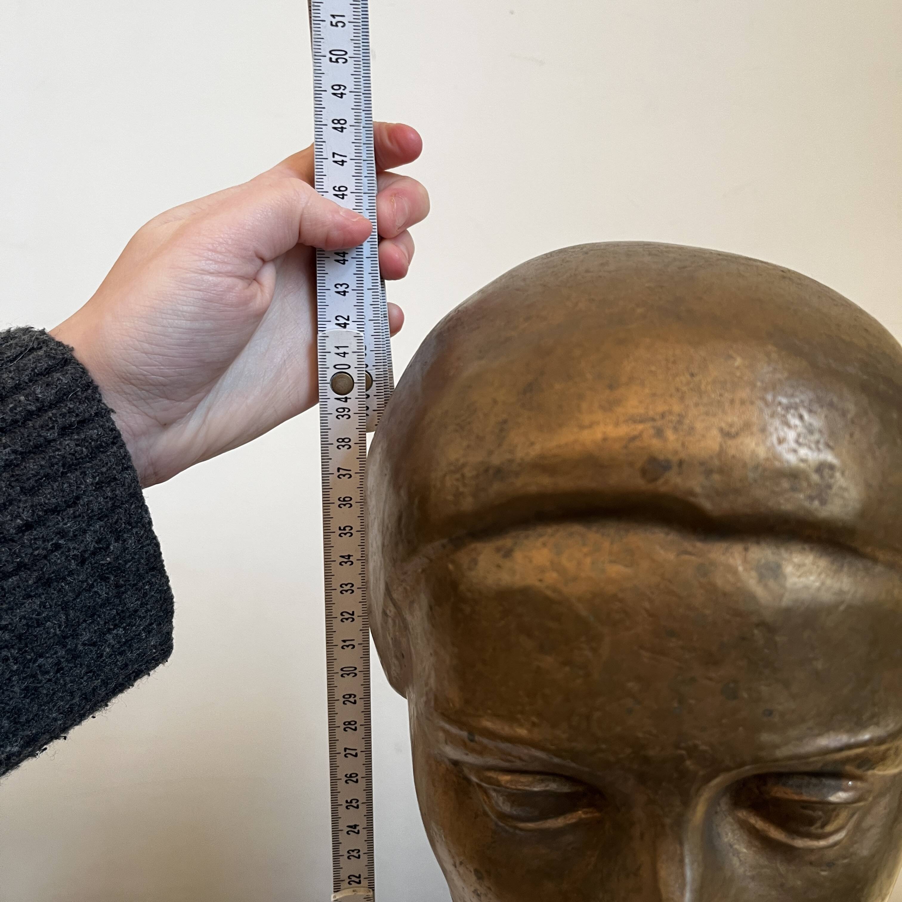 Sculpture portrait / bust, 'woman's face', robert delnest, bronze 1961