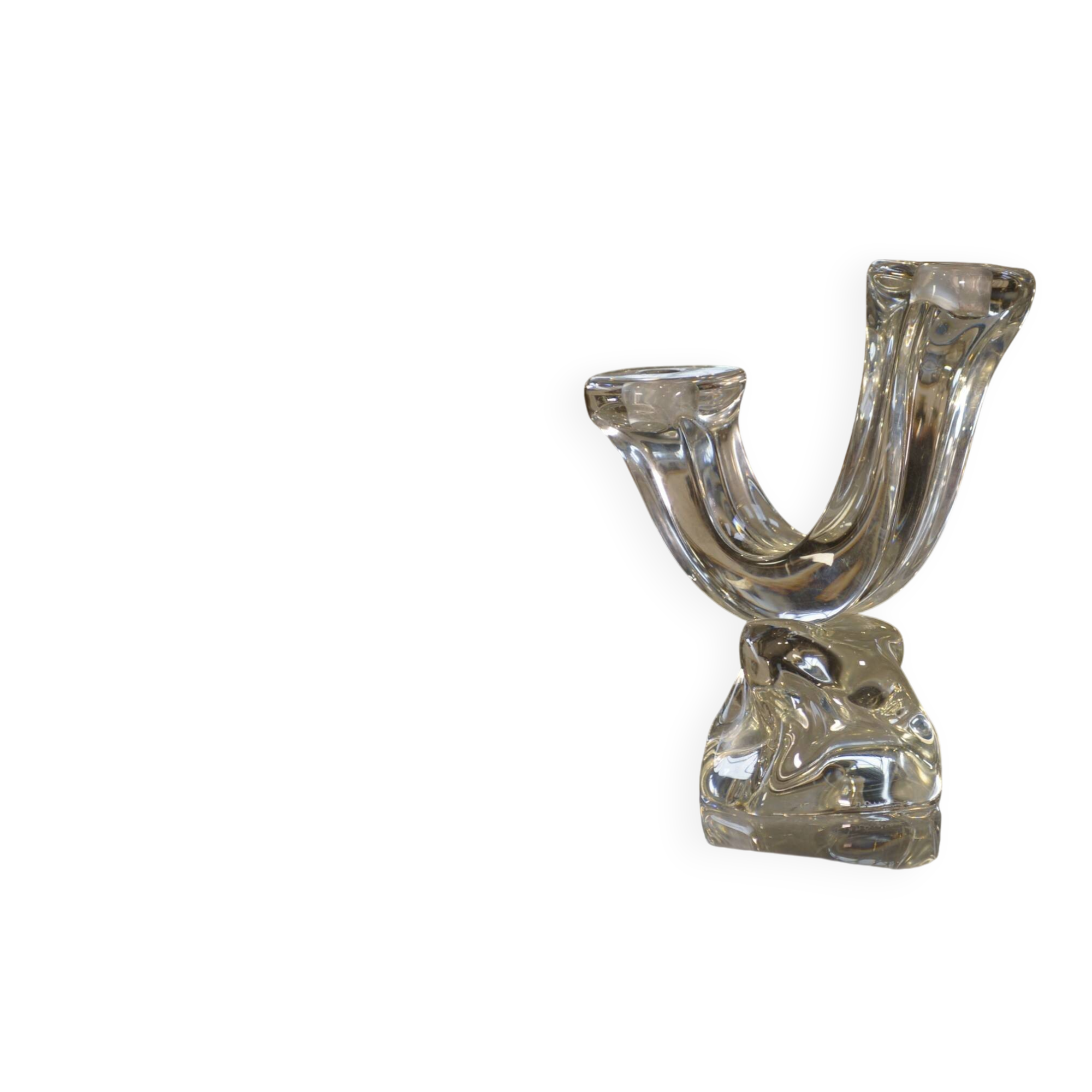 Crystal candlestick by Daum Nancy France 1970s