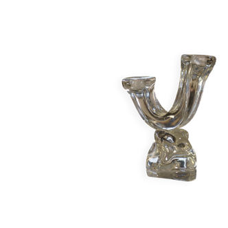 Crystal candlestick by Daum Nancy France 1970s