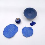 Set of Cobalt blue ceramics "Fond d'Atelier" - N.Lebrun - Belgium 1970s