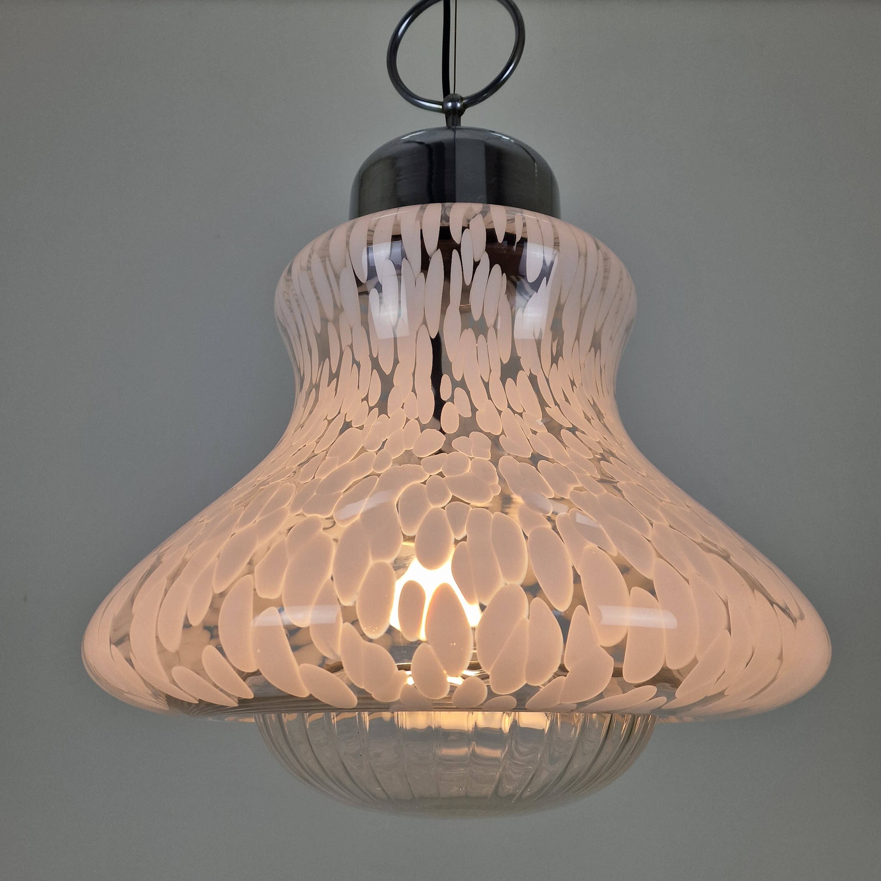 Large Murano Glass Pendant Light by Carlo Nason for Mazzega – Italy 1970's
