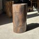 Table d'appoint en bois pétrifié brune H46 D29 - 3338