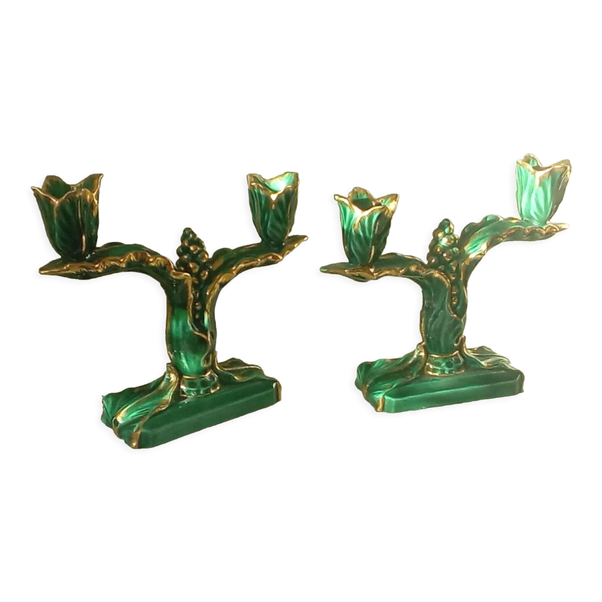 Pair of candlestick candlestick ceramic vallauris year 1950