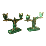 Pair of candlestick candlestick ceramic vallauris year 1950