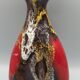Ceramic bottle of vallauris polychrome enamel 25 cm