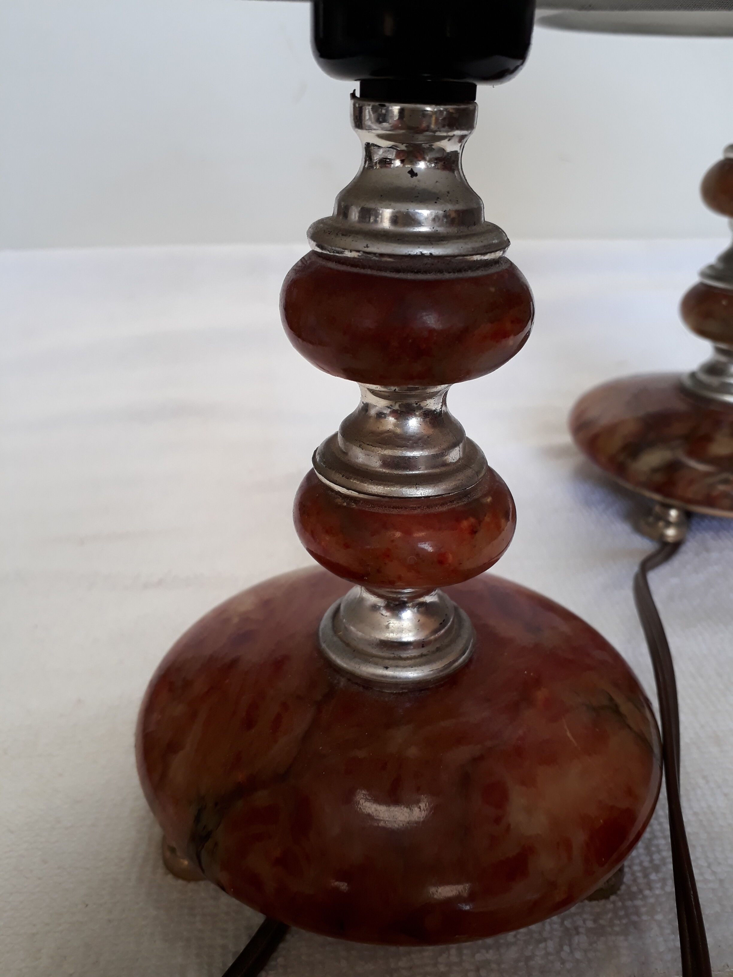 Bedside lamps duo marble