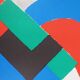 Sonia delaunay : composition bleu, vert et rouge - lithographie originale
