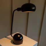 Black metal adjustable desk lamp, postmodern Memphis style, Italian 1980s design, swivel head