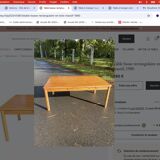 Rectangular coffee table in solid pine wood.