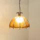 Brutalist ceiling lamp from the 1970s with orange glass shade