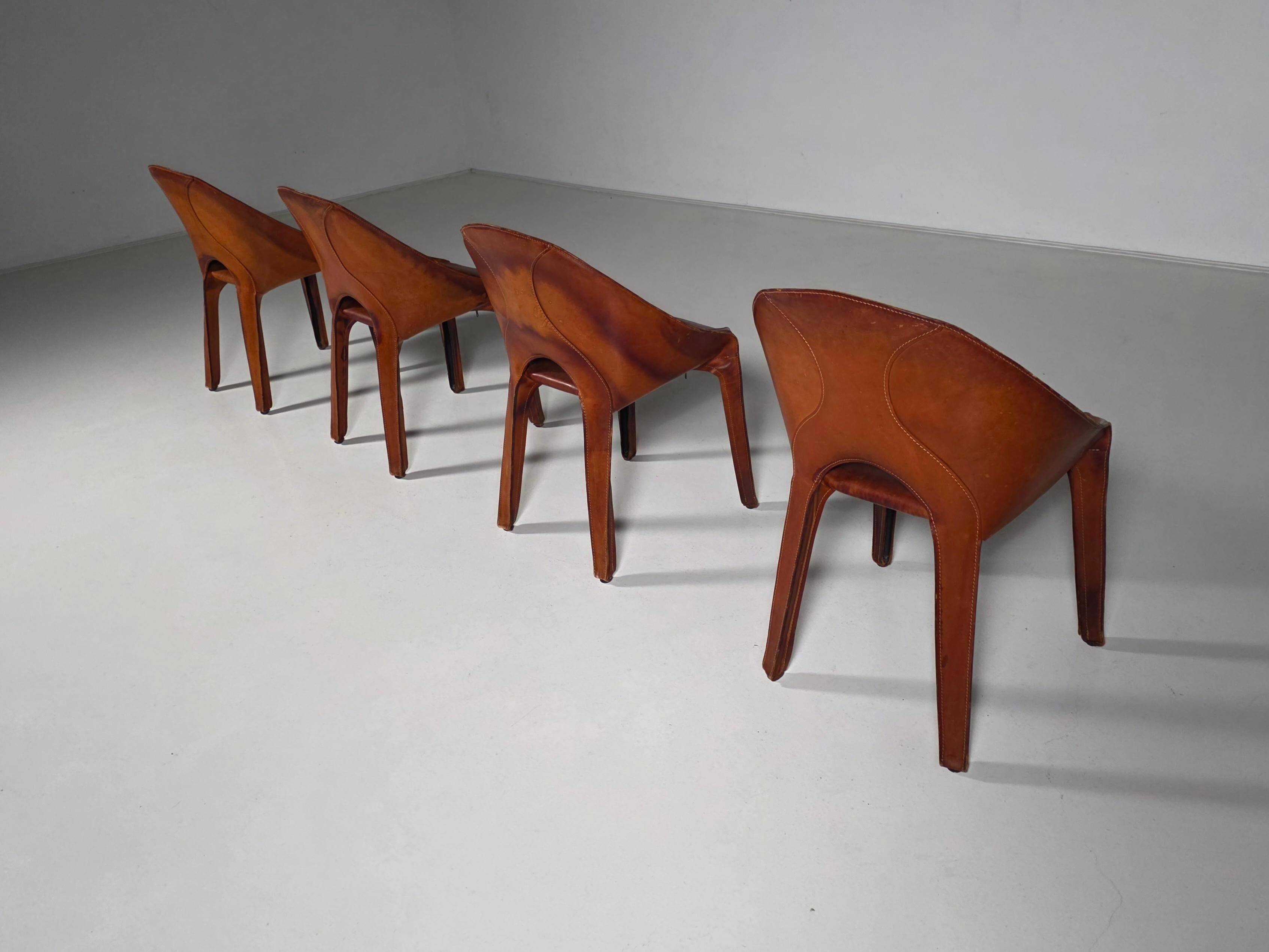 Set of four "Lira e Liuto" chairs by Mario Bellini for Cassina, Italy, 1980s.