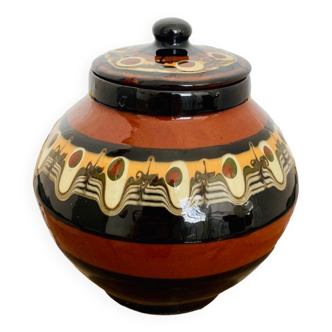 Boîte bonbonnière sucrier vintage céramique artisanat Bulgarie