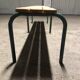 Vintage school bench Height 45 cm - wood and tubular metal structure