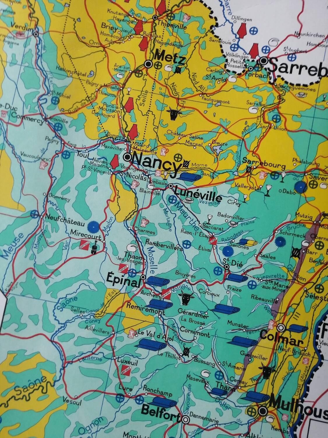Old school map: France, North-East, Hatier Kaeppelin.