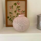 Vase verre boule moucheté