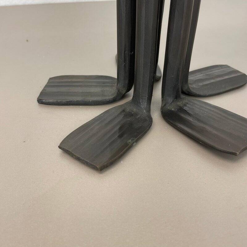Large brutalist bronze candleholder by Manfred Bergmeister, Germany, 1970s