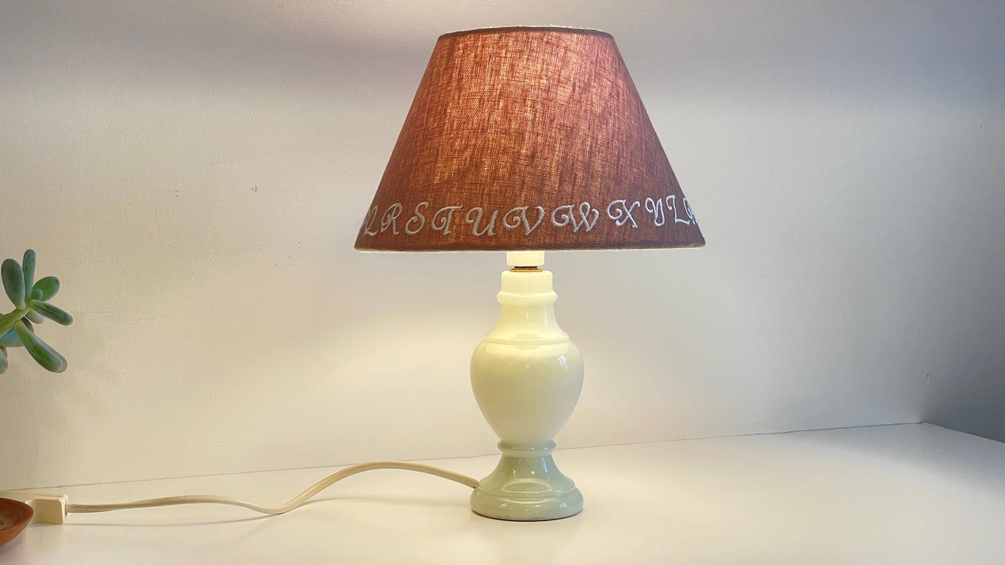 Vintage white marble lamp