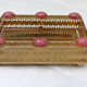 Golden metal catchall with pink stones