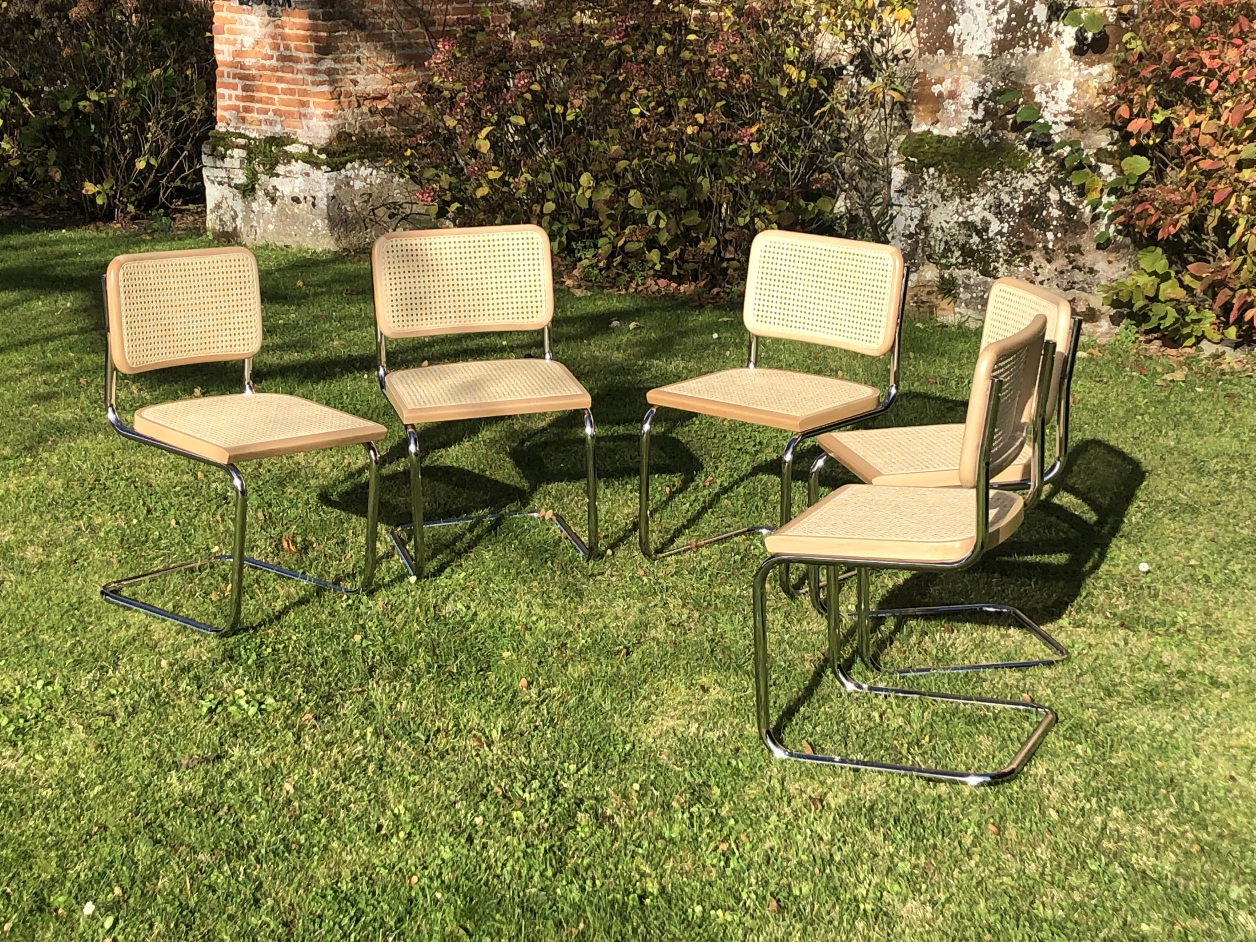 Series of 5 chairs by Marcel Breuer