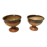 2 enameled stoneware bowls