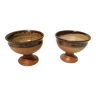 2 enameled stoneware bowls