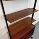 Vintage teak and metal shelf bookcase from the 60s