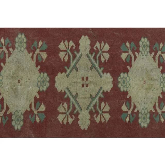 1970s Vintage Turkish Oushak Handmade Wool Cotton Beige Area Rug 158x229