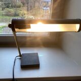Modernist matte black desk lamp signed Lemag circa 1950