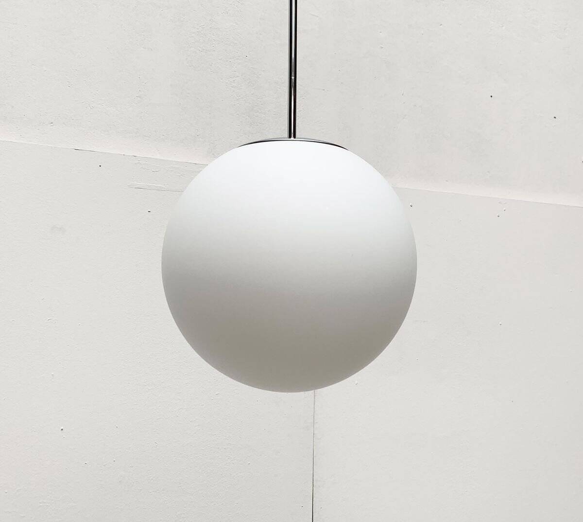 Vintage glass ball pendant lamp in German space style by Limburg.