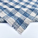 190x290cm İndigo blue kilim carpet. made with wool, Organic Wool Kilim