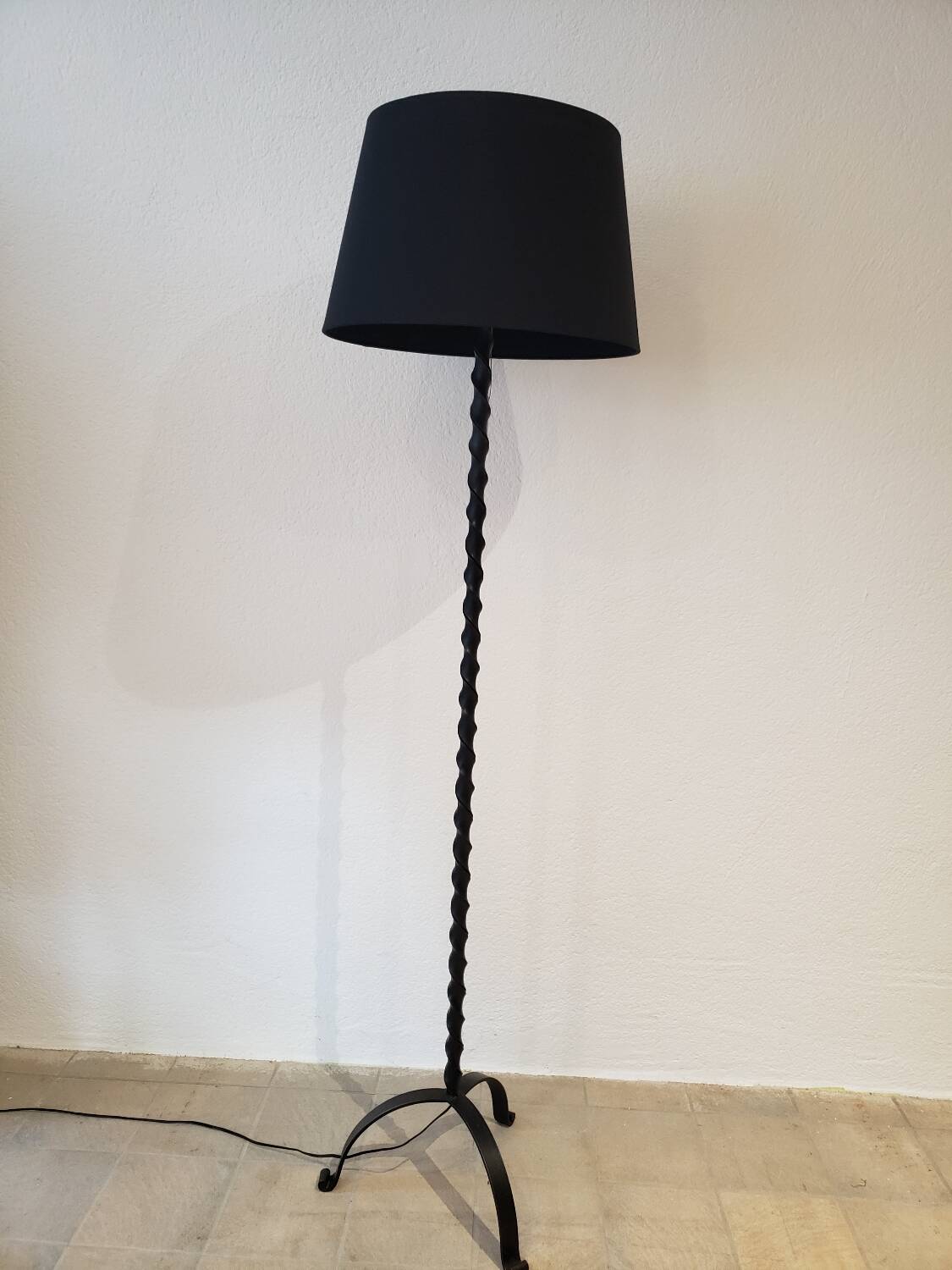 Brutalist wrought iron floor lamp