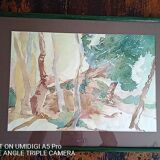 Aquarelle - 32 x 48 cm - signée, datée 89 Pascale Rigat-Esselin (née en 1952)