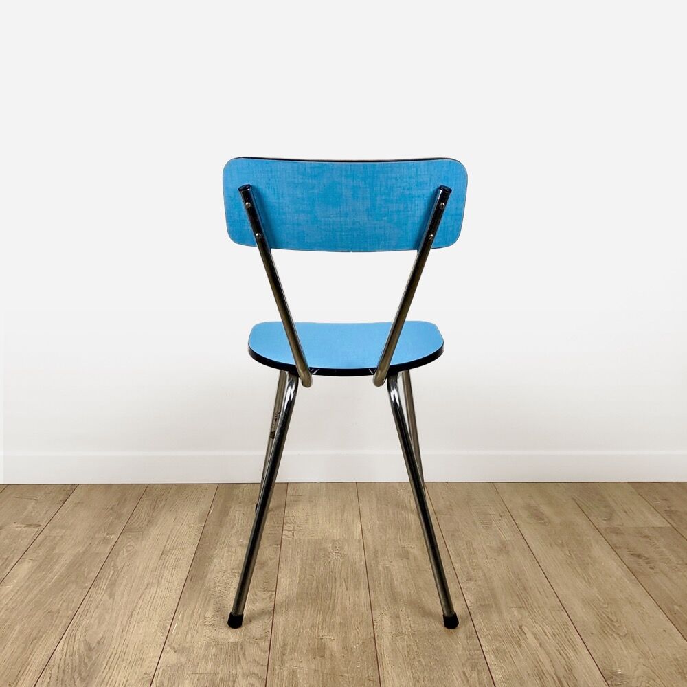 Duo de chaises en formica bleu ciel
