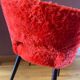 Barrel chair in red toupee, vintage, seventies, compass base.
