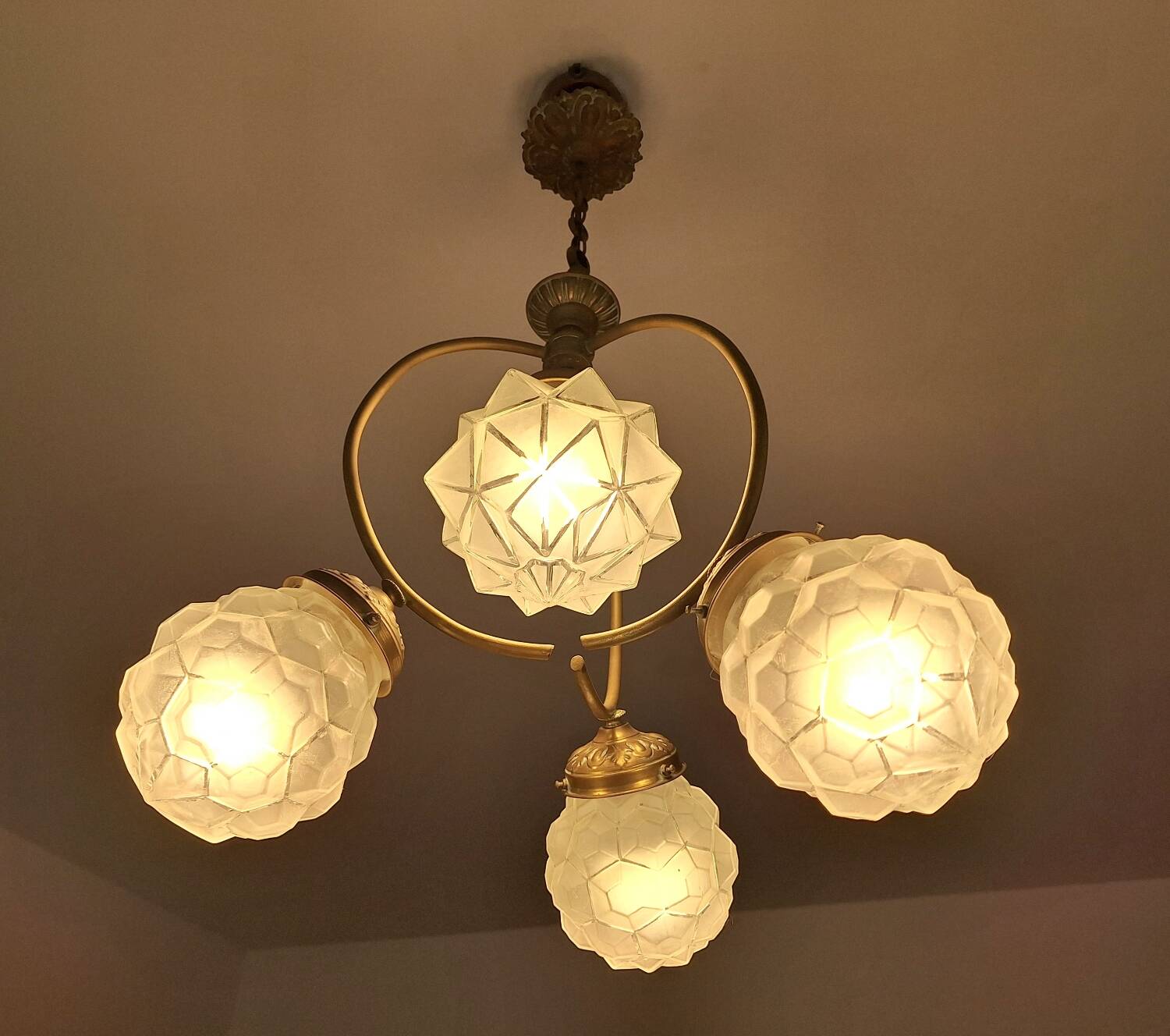 Art Deco chandelier, antique light fixture