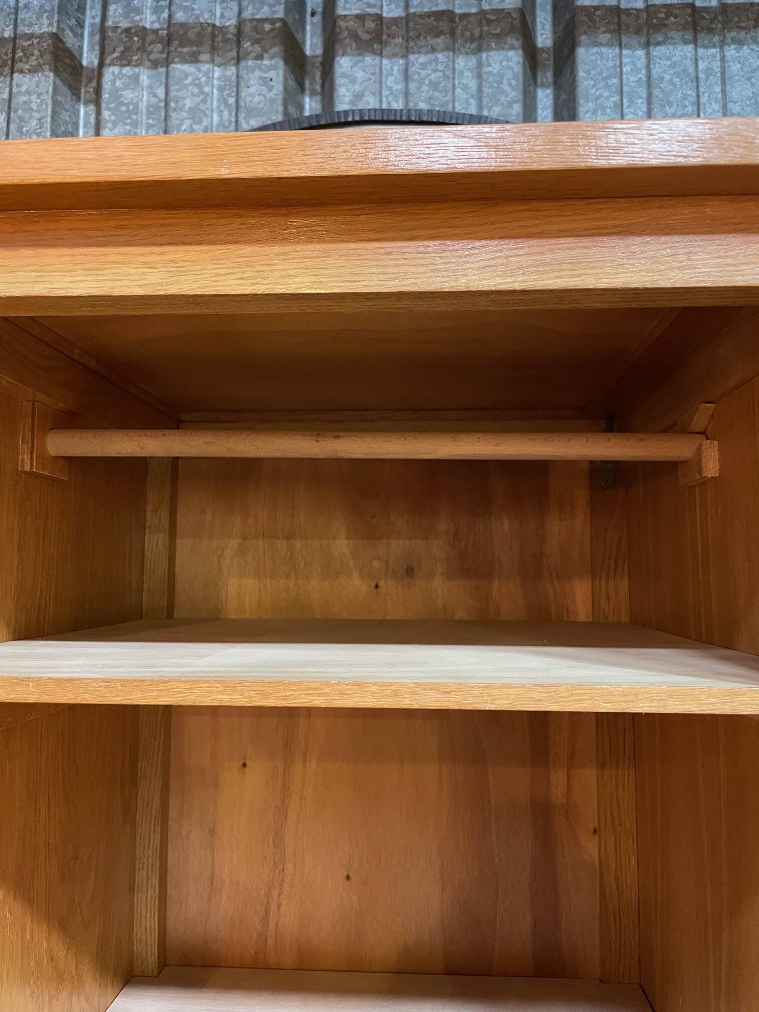 Armoire, secrétaire, commode en bois et rotin, années 60